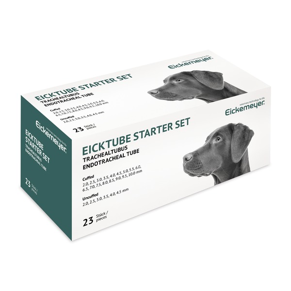 [215800] Kit de démarrage de sonde endotrachéale EickTube, 23/boîte, 2,0-10,0 avec ballonnet et 2,0-4,5 sans ballonnet