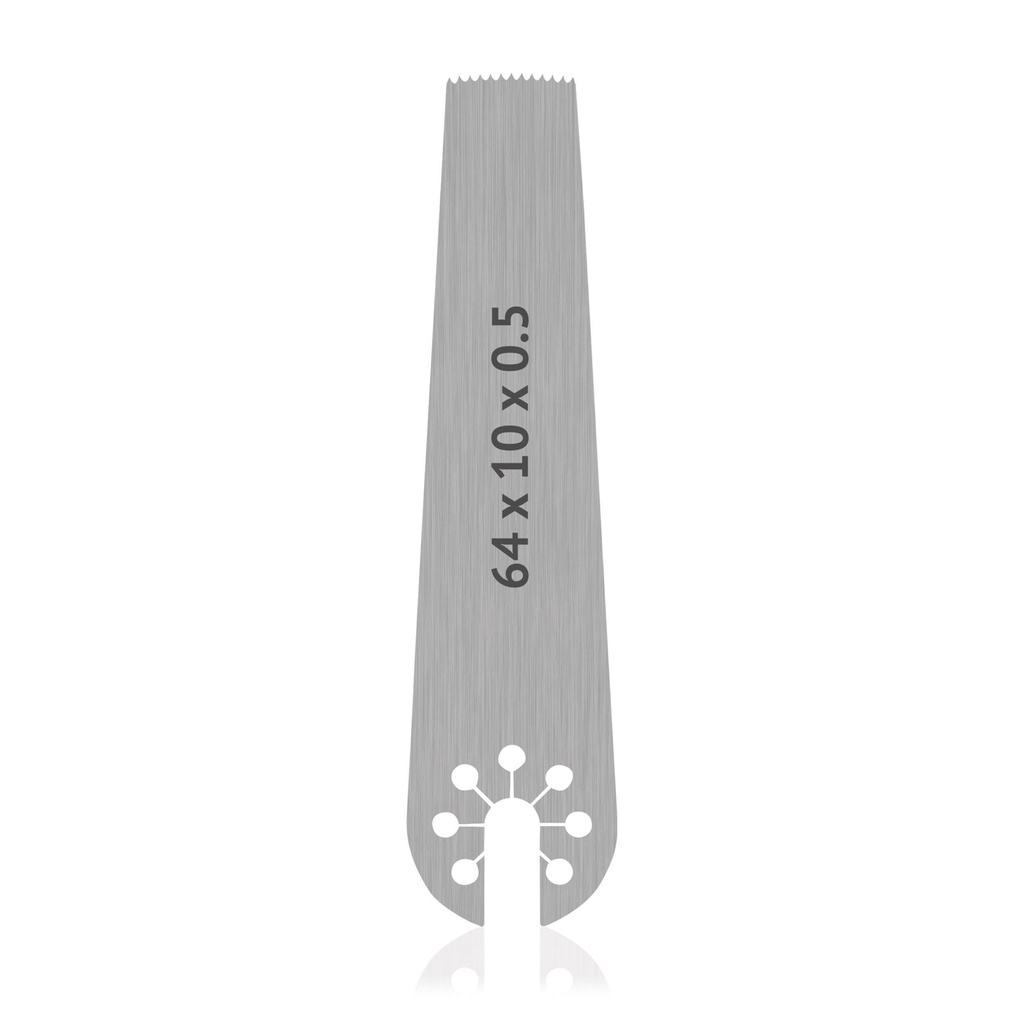 [196180] OrthoVet Saw Blade with AESCULAP Connection, dimensions (in mm): L 64 x W 10 x H 0.5