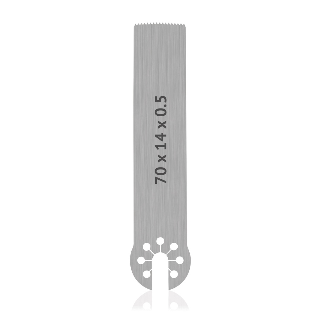 [196190] OrthoVet Saw Blade with AESCULAP Connection, dimensions (in mm): L 70 x W 14 x H 0.5