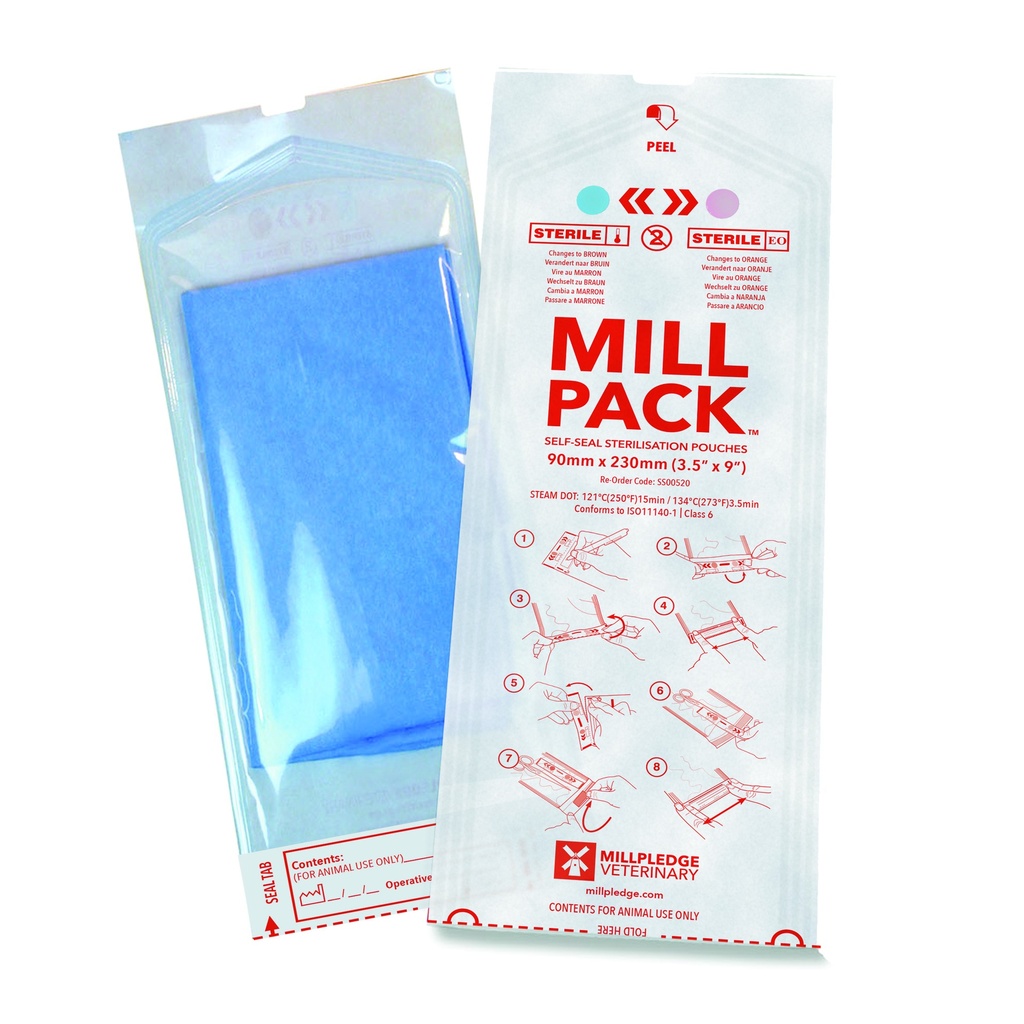 Millpledge Millpack SS Pouch 3.5'' x 9'' (pk200)