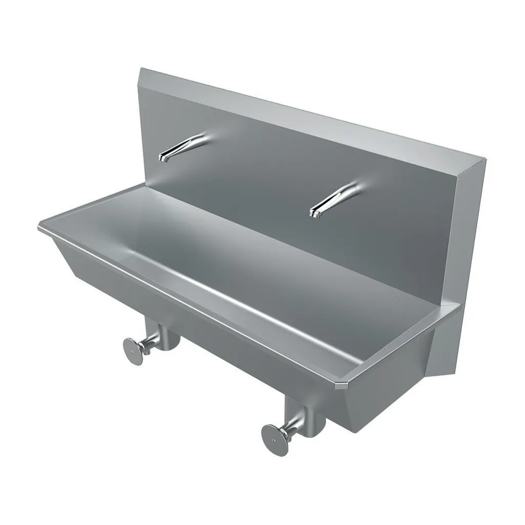 Scrub Sink, Double station, Knee Switch 1075 x 420x 537 mm