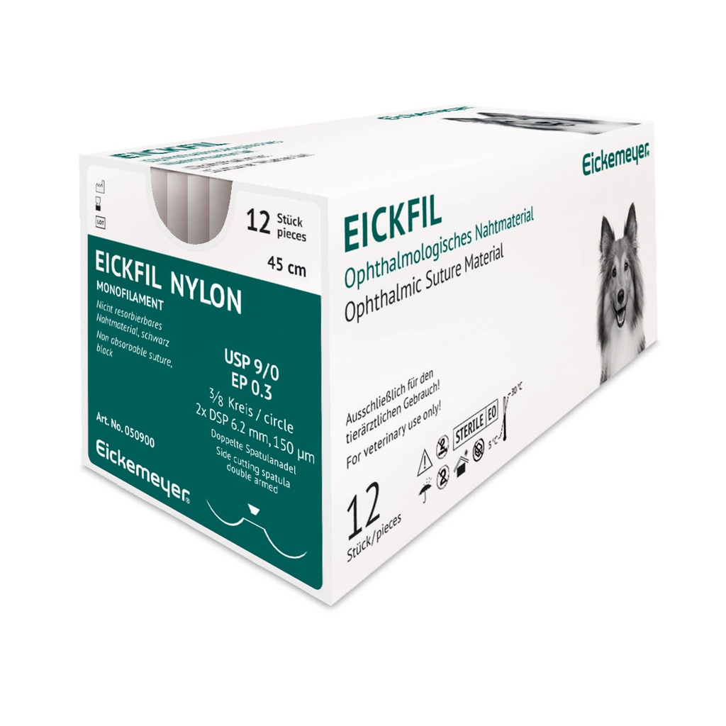 EickFil Nylon (USP 9/0, EP 0.3, 3/8 circle, 2 x DSP 6,2 mm 150 µm)